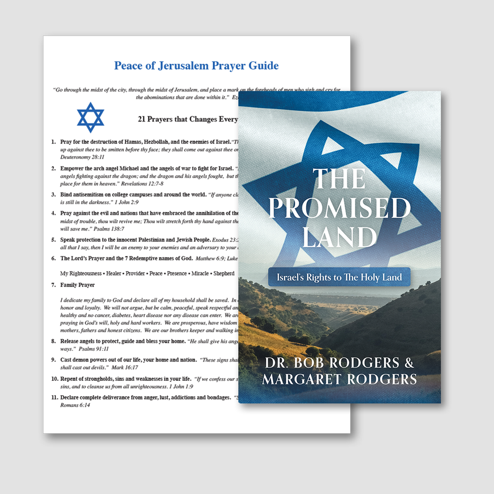 
                      
                        The Promised Land: Israel's Right to The Holy Land & Peace of Jerusalem Prayer Guide
                      
                    